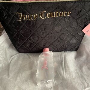 Juicy Couture Black Quilted Cosmetic Bag